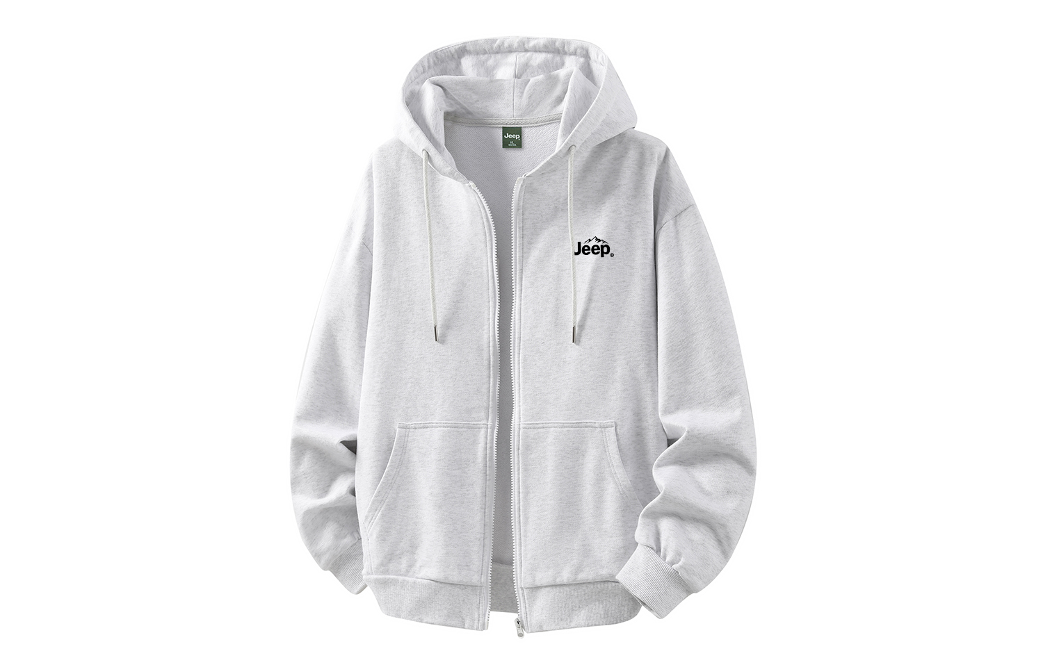 

Толстовка Unisex Hooded Moderate Regular Jeep, белый heather серый