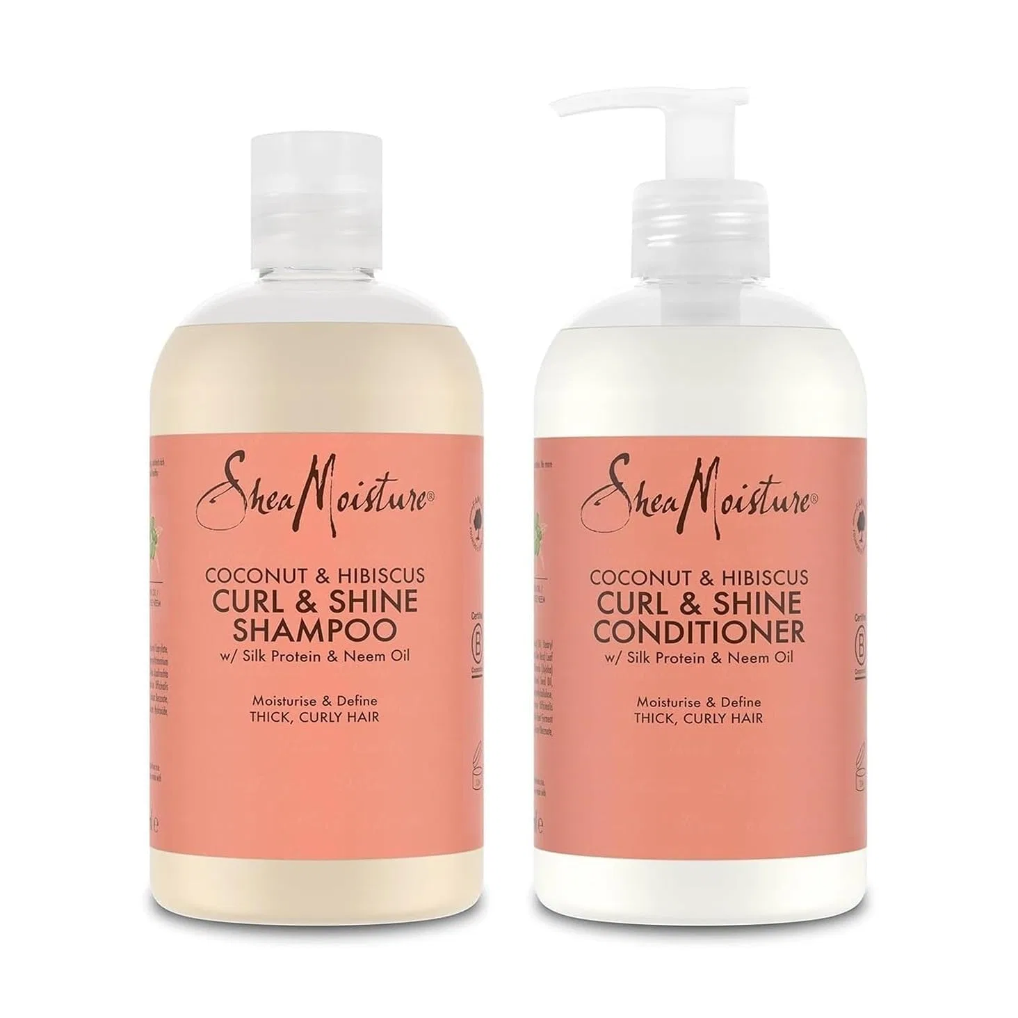 Набор SheaMoisture Coconut & Hibiscus: шампунь и кондиционер для густых вьющихся волос Shea Moisture, 4.) Shampoo & Conditioner