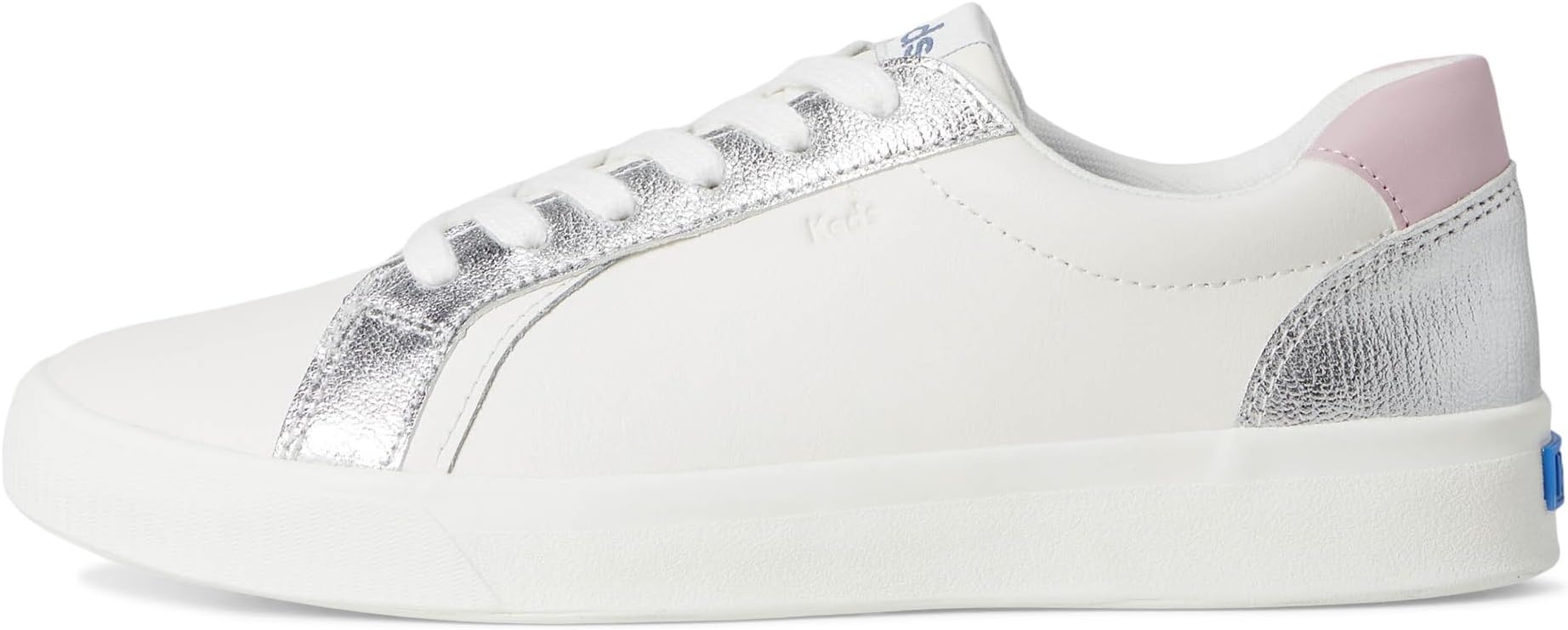 Кроссовки Keds Pursuit Lace-Up, цвет Snow White/Silver/Mauve Leather — фото 4