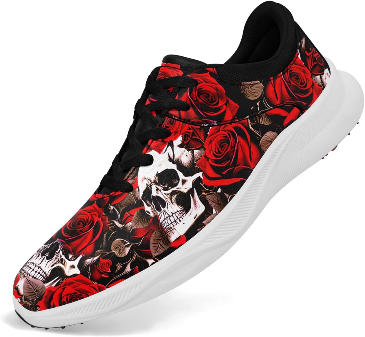 

Мужские гольф-кроссовки без шипов с автоматической вентиляцией подошвы, водонепроницаемые, стойкие к скольжению готико-панк рок стиль модные гольф-кроссовки для женщин Coolcustomize, красный