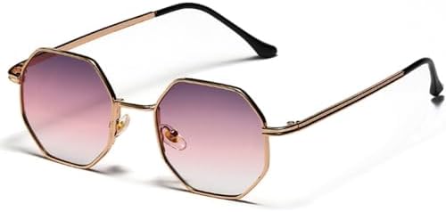 

Модные ретро-солнцезащитные очки для женщин и мужчин, многоугольные винтажные солнцезащитные очки, модные женские солнцезащитные очки с защитой от УФ-излучения UV400 MTZJH, Gradient Pink