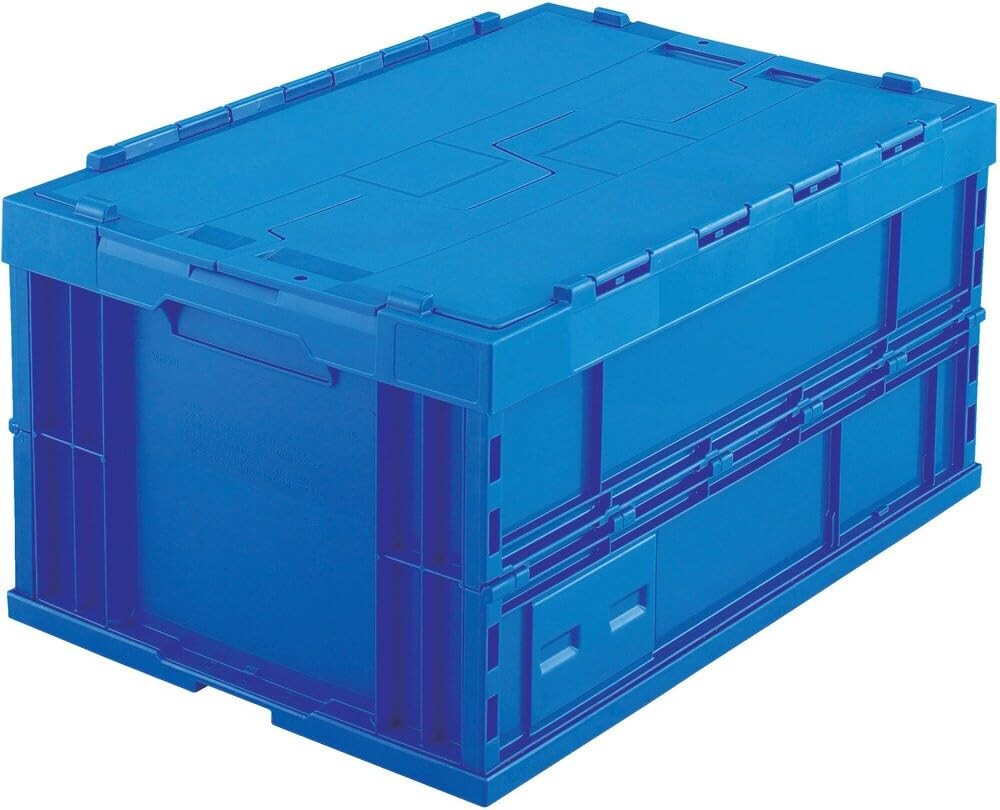 

TRUSCO TR-F75B-DB Складной контейнер с крышкой, 26,5 галлонов (75 л), темно-синий, футляр для хранения, ящик для хранения