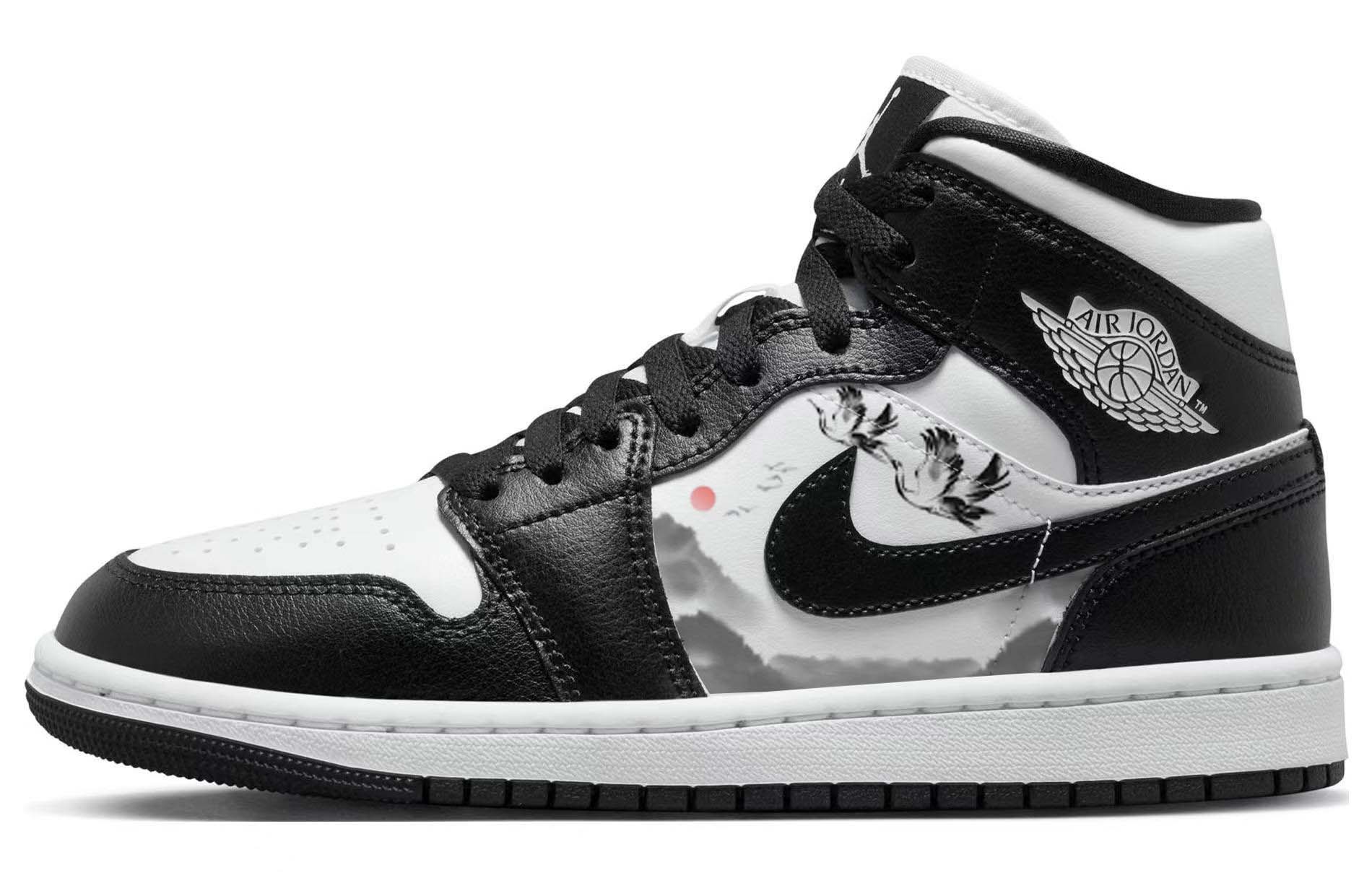 

Кроссовки Air Jordan 1 Vintage Basketball Shoes Women's Mid-top Black/white, черный