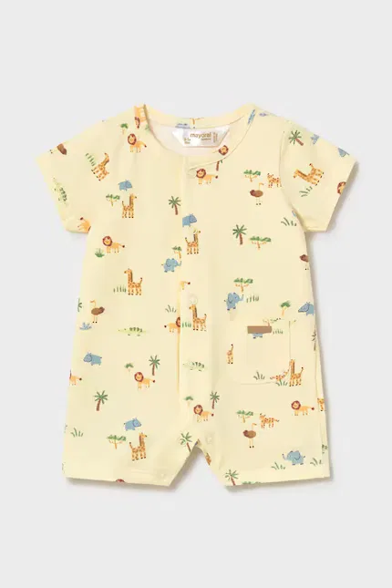 Комбинезон с коротким рукавом Mayoral Newborn, желтый