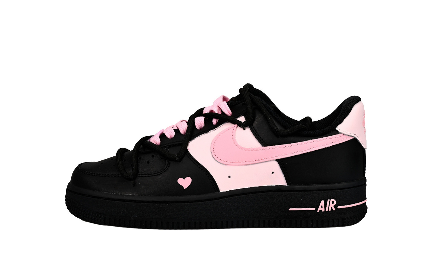 

Nike Кроссовки Air Force 1 Mildew Milk Tea Slip Resistant Shock Absorbers низкие для скейтборда черные розовые детские