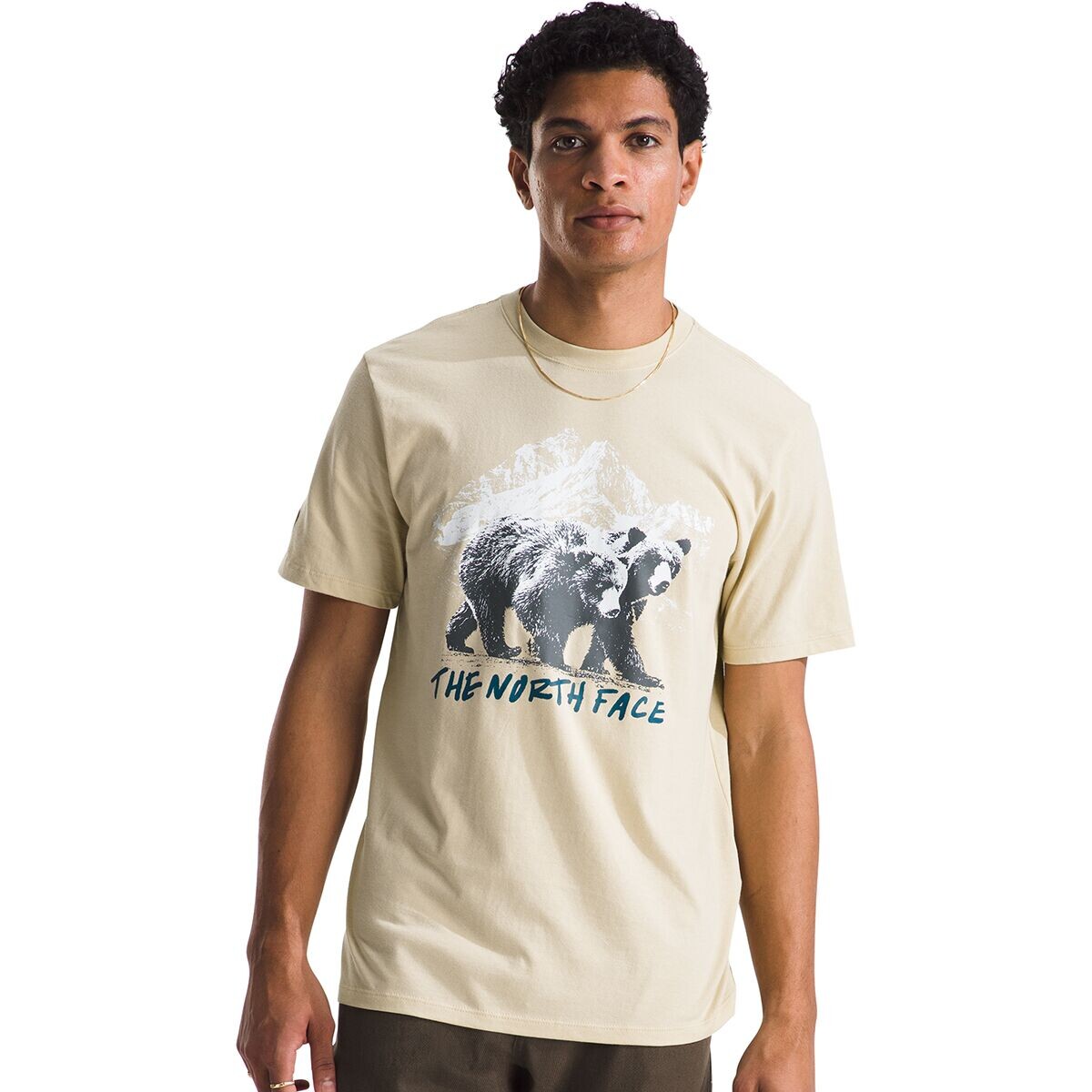 

Футболка с медведями The North Face, цвет gravel