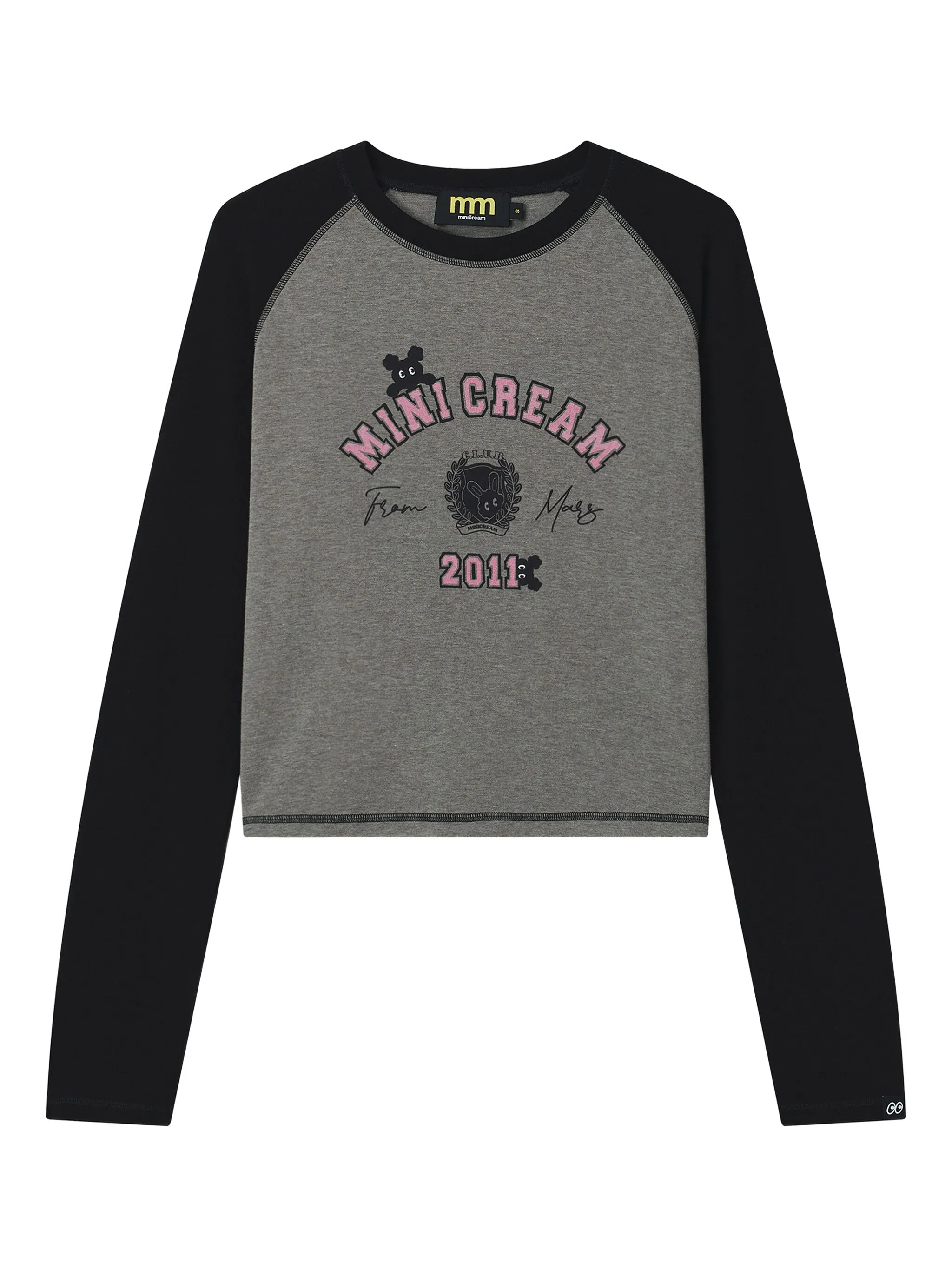 

Укороченный топ с длинными рукавами Mini Cream, серый