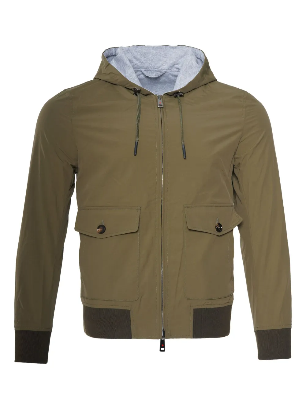 

Куртка с капюшоном и карманами Kiton, зеленый