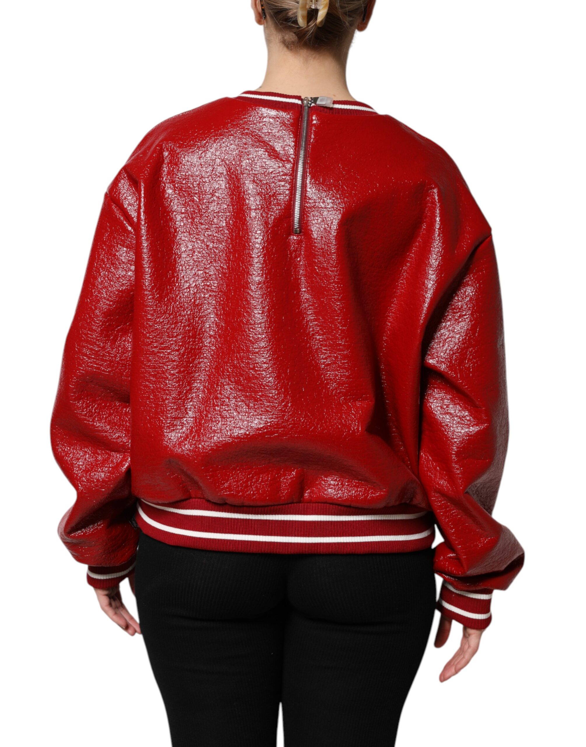 Красный шерстяной свитер с вышитым логотипом DG Dolce & Gabbana, Red — фото 3