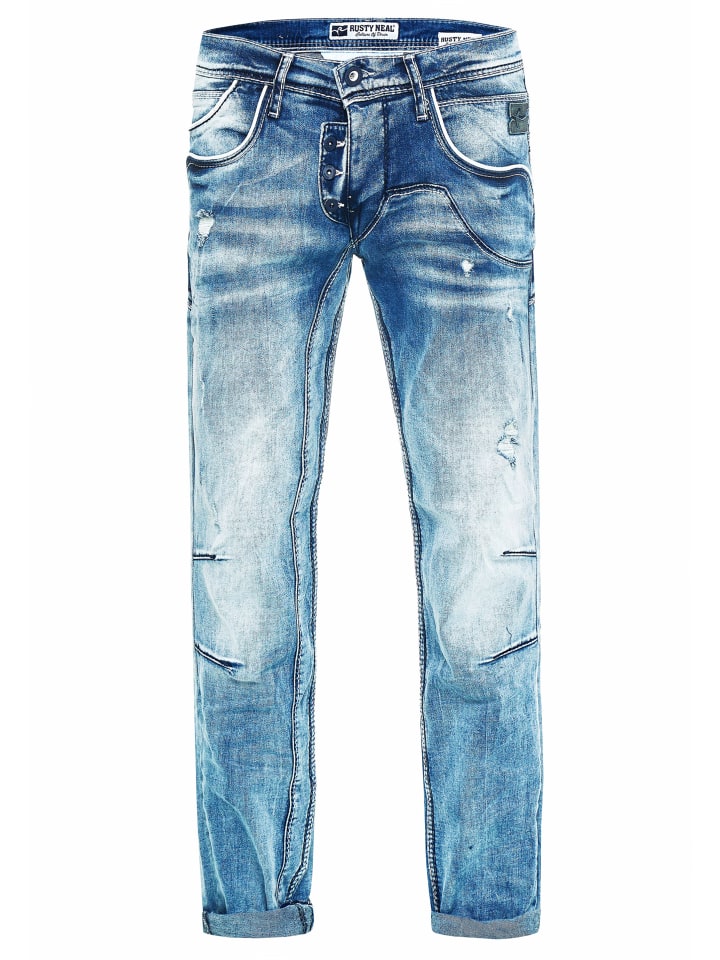 

Джинсы "RUBEN" Ice Washed Normal светло-синего цвета Rusty Neal