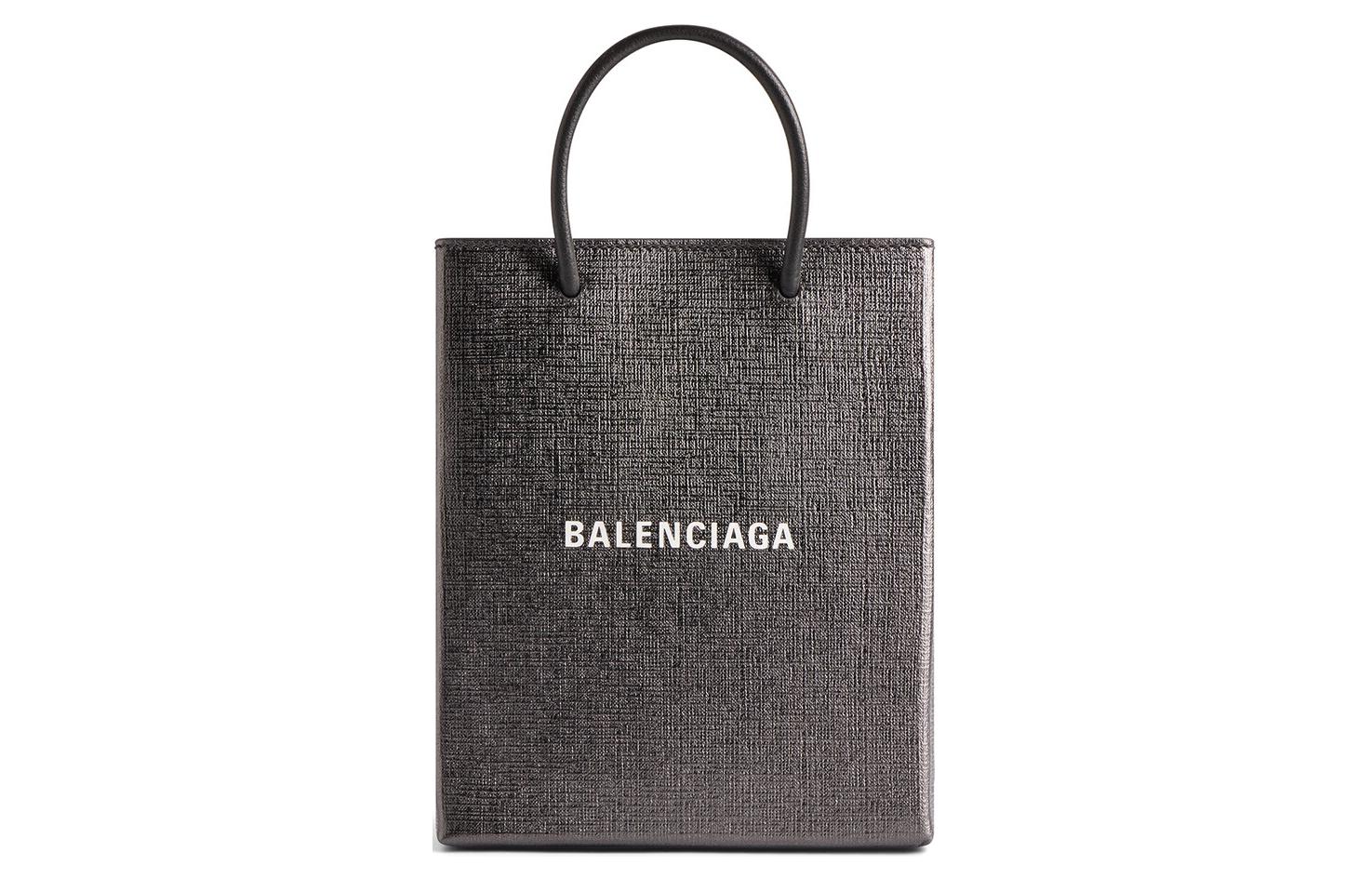 

Металлизированная большая сумка тоут Balenciaga