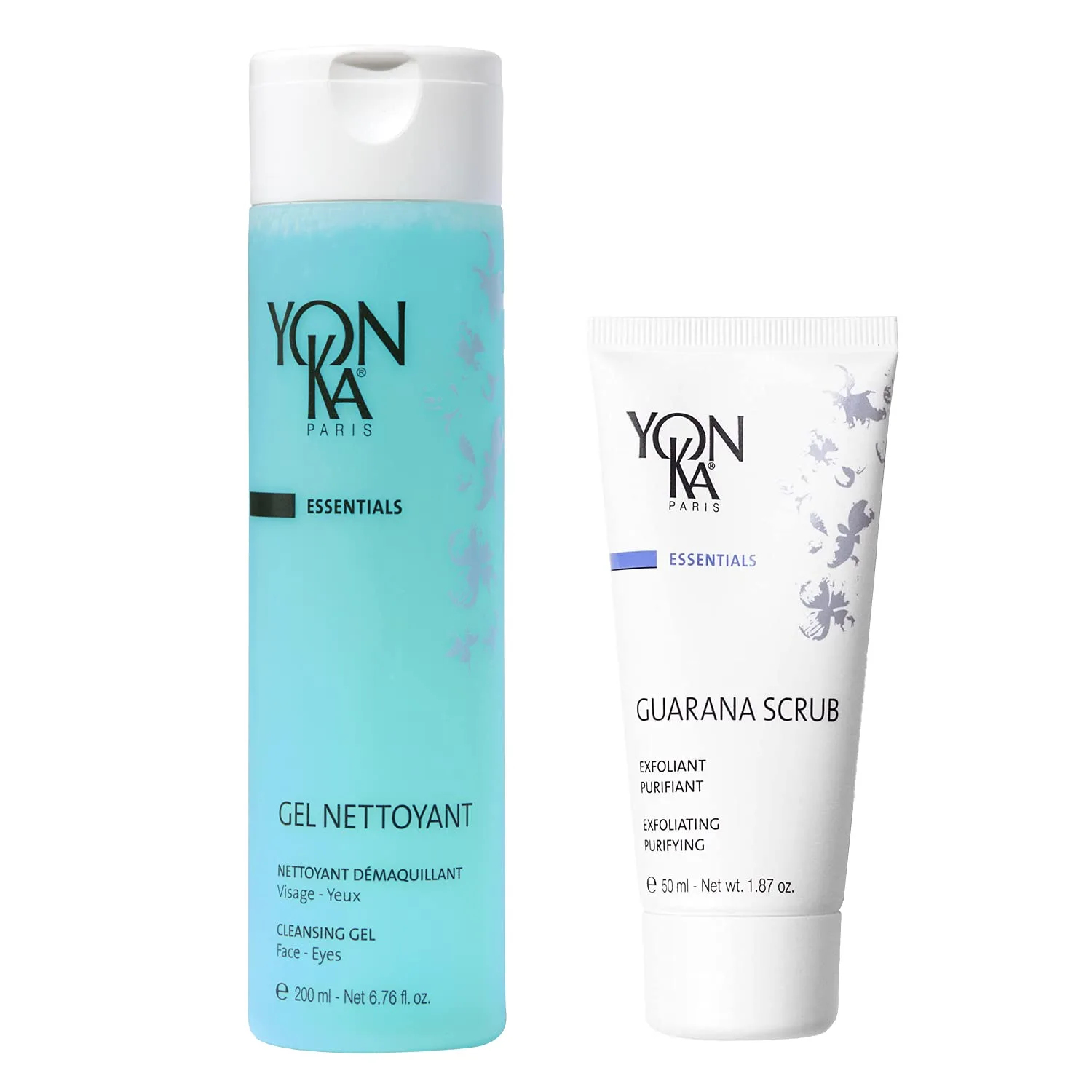 Набор Yon-Ka Gel Nettoyant и Guarana Scrub, пенка для умывания и скраб для лица, для нормальной и проблемной кожи, 2 шт, 200 мл и 53 г Yonka, red