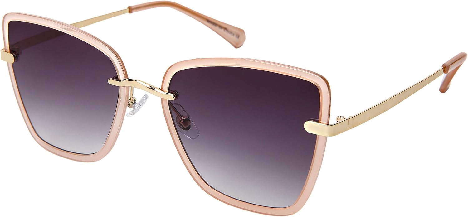 

Женские солнцезащитные очки Edge-I-Wear Fashion с квадратными линзами из пластика и металла, плоские градиентные линзы, артикул 3331-FLAP-3(J.NU.ap) EDGEIWEAR, Jelly Nude Frame/Grey Gradient Lens