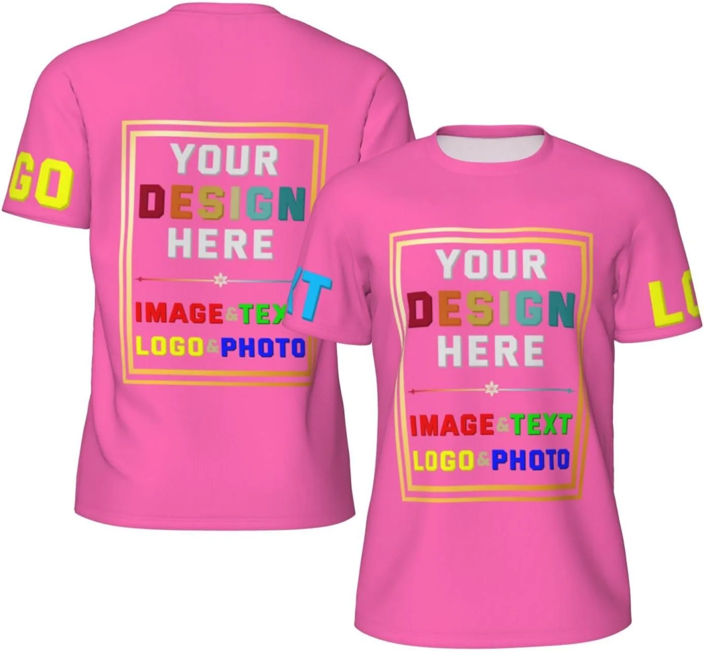 

Футболка Custom для мужчин с принтом на передней и задней стороне