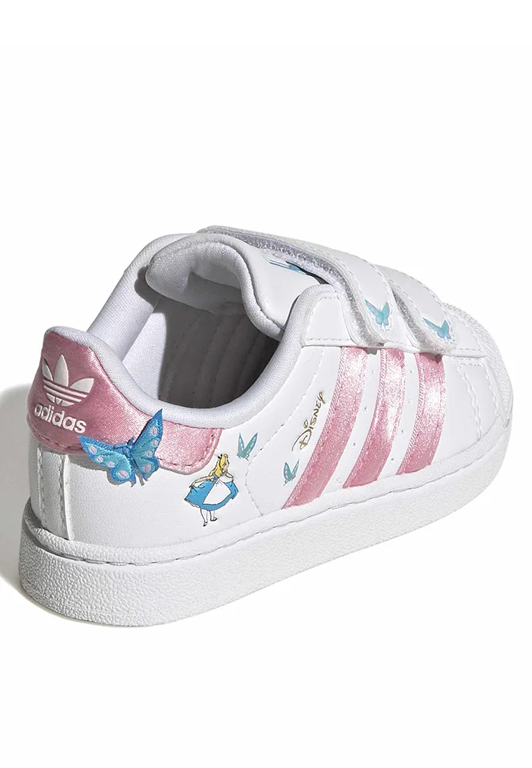 Кроссовки, на шнуровке, модель Superstar II, Adidas x Disney, розовый — фото 3