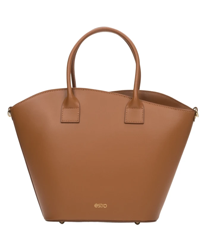 

Коричневая сумка-шоппер премиум-класса из итальянской кожи. Estro, коричневый