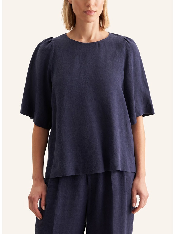 

Seidensticker Льняная блузка темно-синего цвета