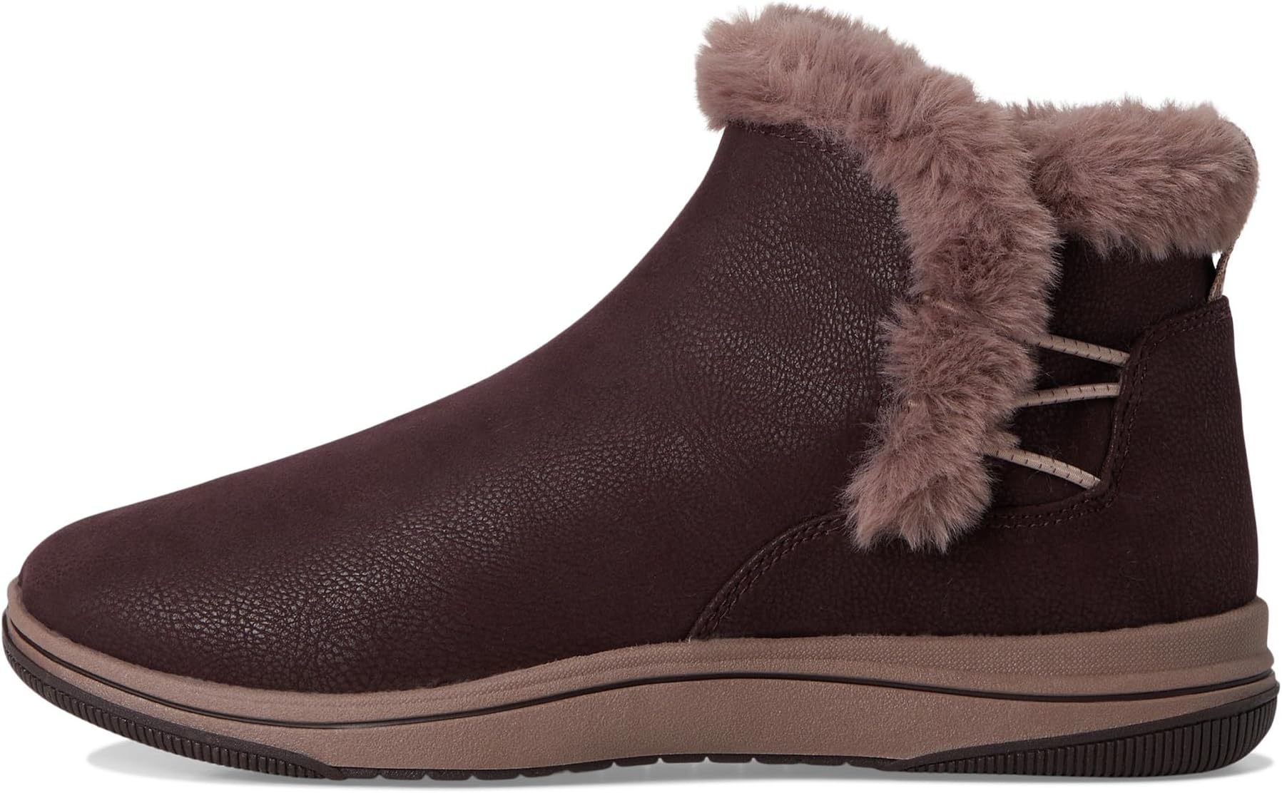 Ботинки женские Clarks Breeze Fur из мягкого текстиля, бордовый — фото 4