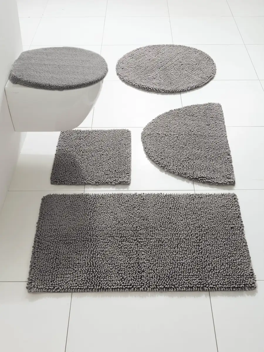 

Heine домашний коврик для ванной Heine home Прямоугольный коврик для туалета с вырезом (45х50 см), Крышка крышки унитаза (47х50 см), серый