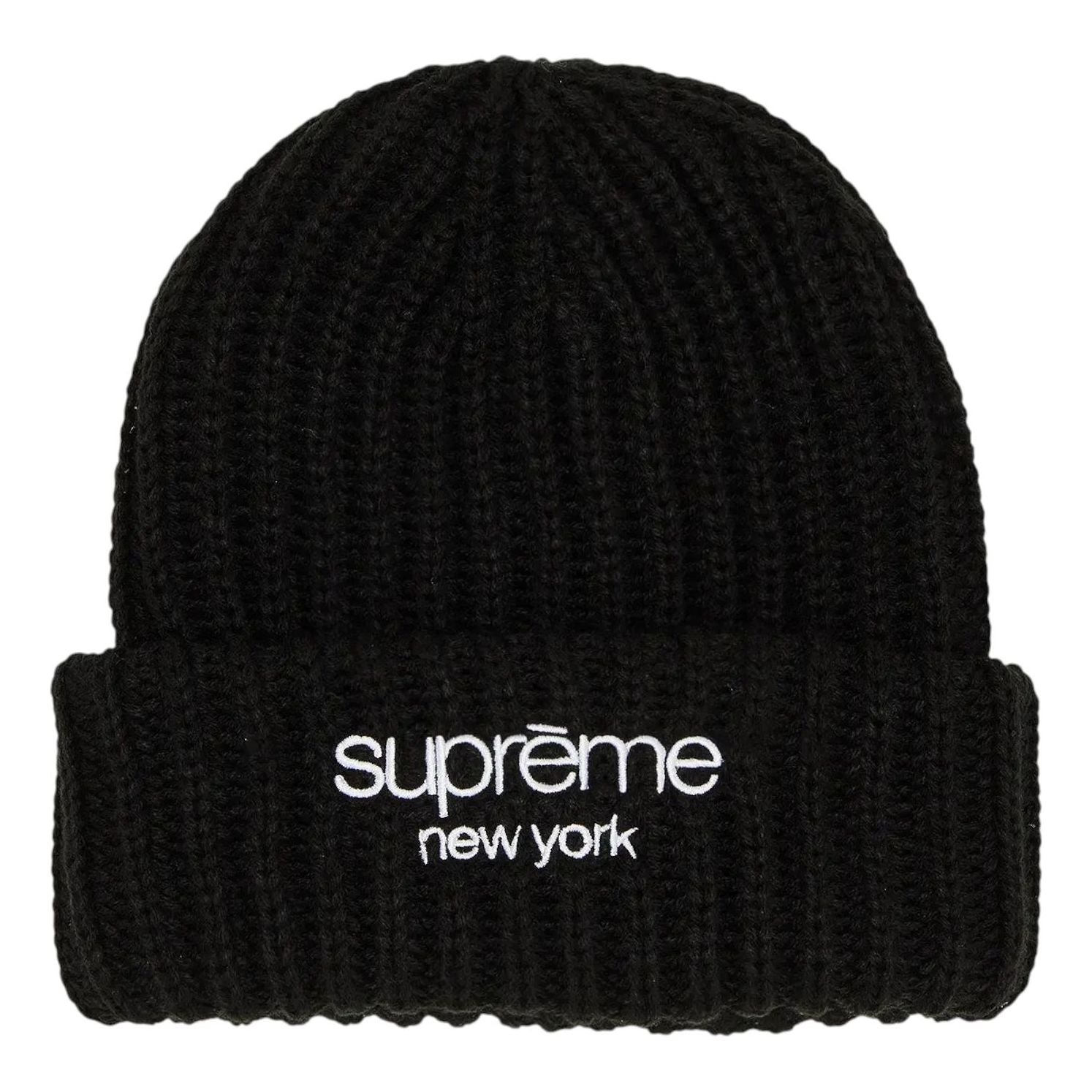 

Шапка Supreme Classic Logo Chunky Ribbed Beanie 'Black'