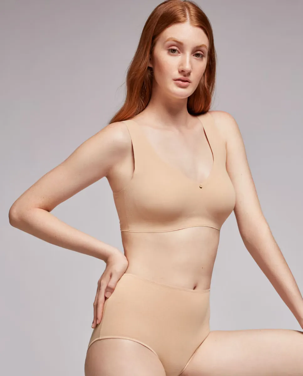 

Однотонные высокие трусы из органического хлопка Gisela, цвет Nude