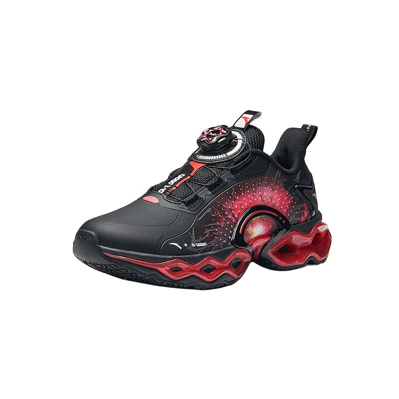 Antakids Износостойкие низкие детские беговые кроссовки Black Red для подростков — фото 3
