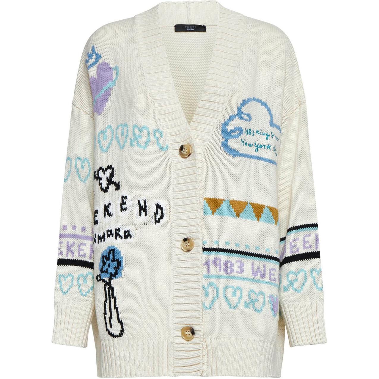 

Акация Увеличенный Вязаный Кардиган WEEKEND MaxMara, Бежевый