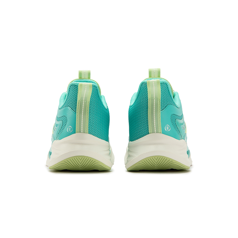 XTEP Противоскользящие износостойкие низкие беговые кроссовки Sail White Aurora Green детские — фото 4