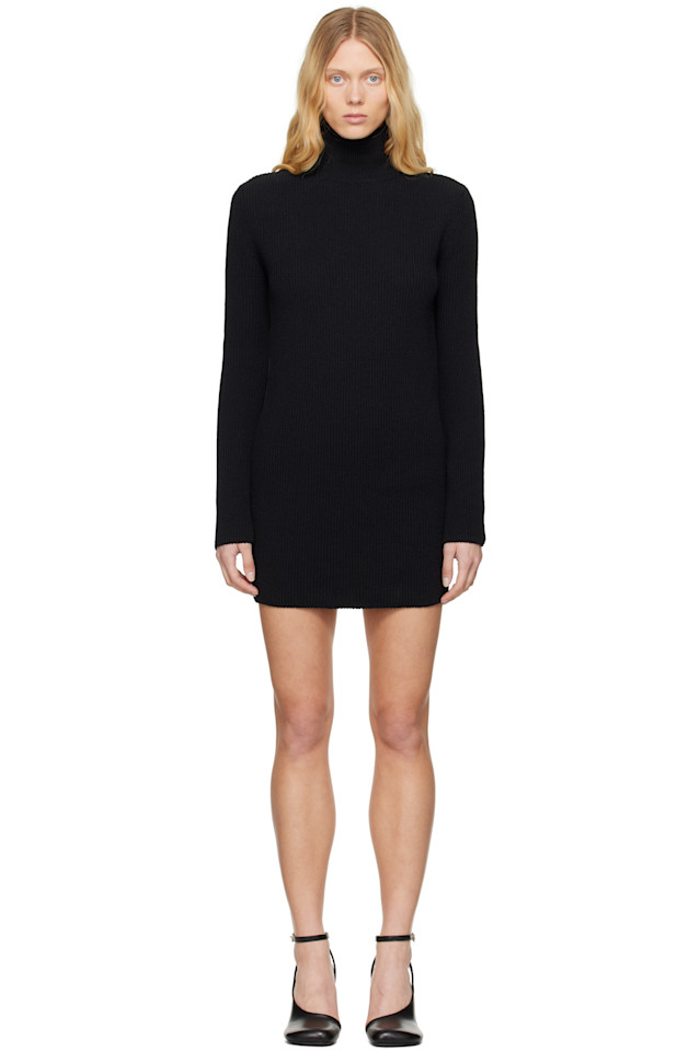 

Разрезное мини-платье в стиле дальнобойщика Mm6 Maison Margiela, черный