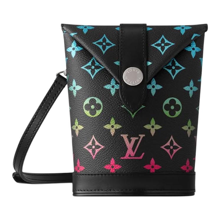 

LOUIS VUITTON Кожаный конверт кроссбоди через плечо мужская черная