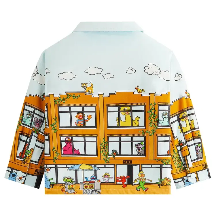 Куртка-рубашка Kith Kids x Sesame Street Lafayette St Shacket, синий — фото 2