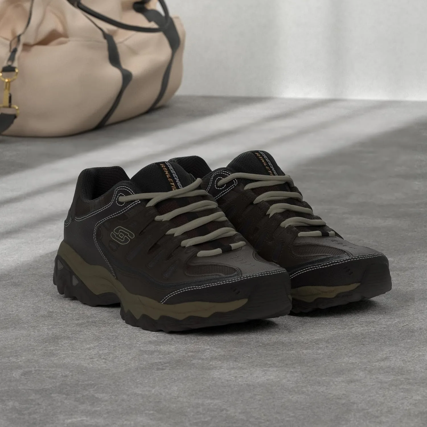 Мужские кроссовки Skechers Sport Afterburn Memory Foam Lace, коричневый — фото 2