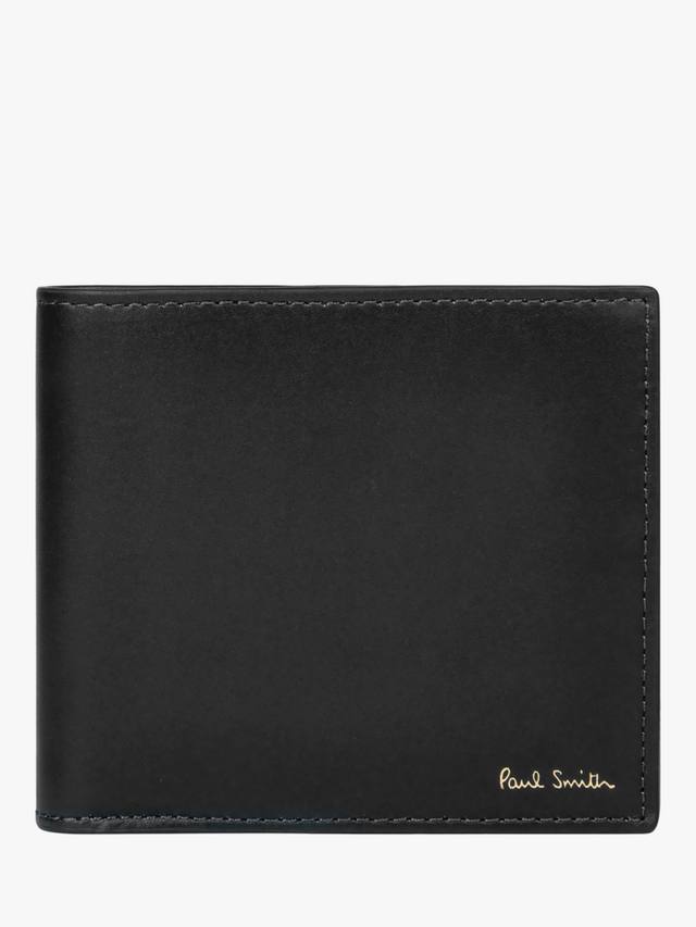 

Кожаный бифолд-кошелёк с фирменной полосатой отделкой Paul Smith, Black