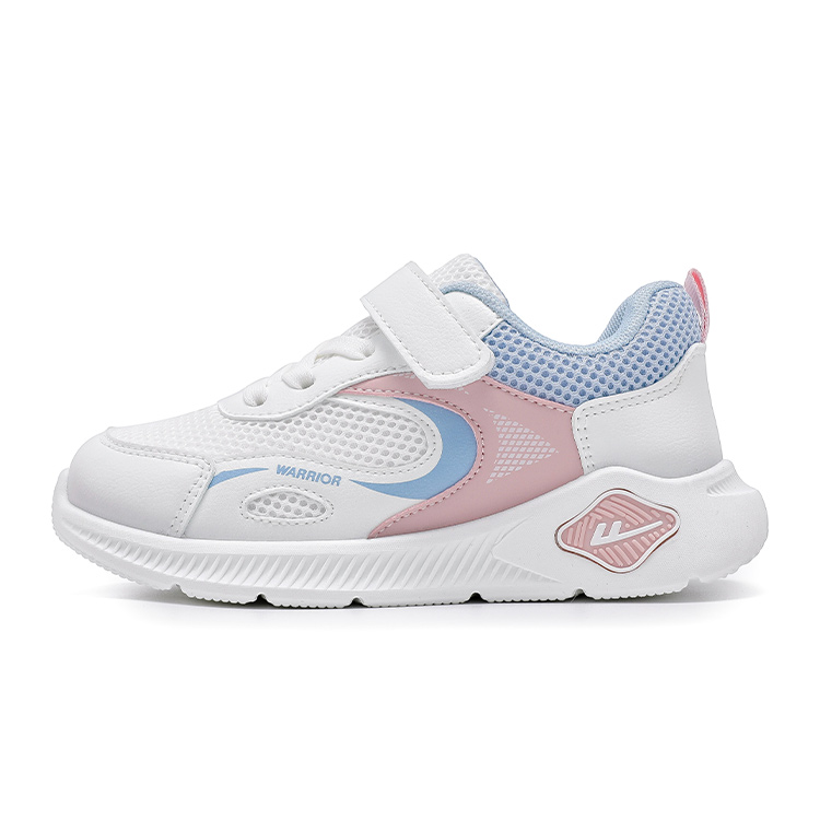 Детские кроссовки для бега Low top с амортизацией, легкие и устойчивые к истиранию WARRIOR, белый фиолетовый розовый — фото 3