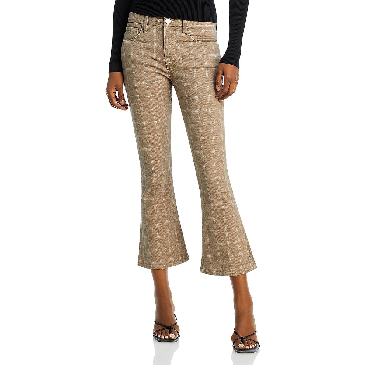 

Женские клетчатые укороченные джинсы Bootcut FRAME, цвет oxford plaid