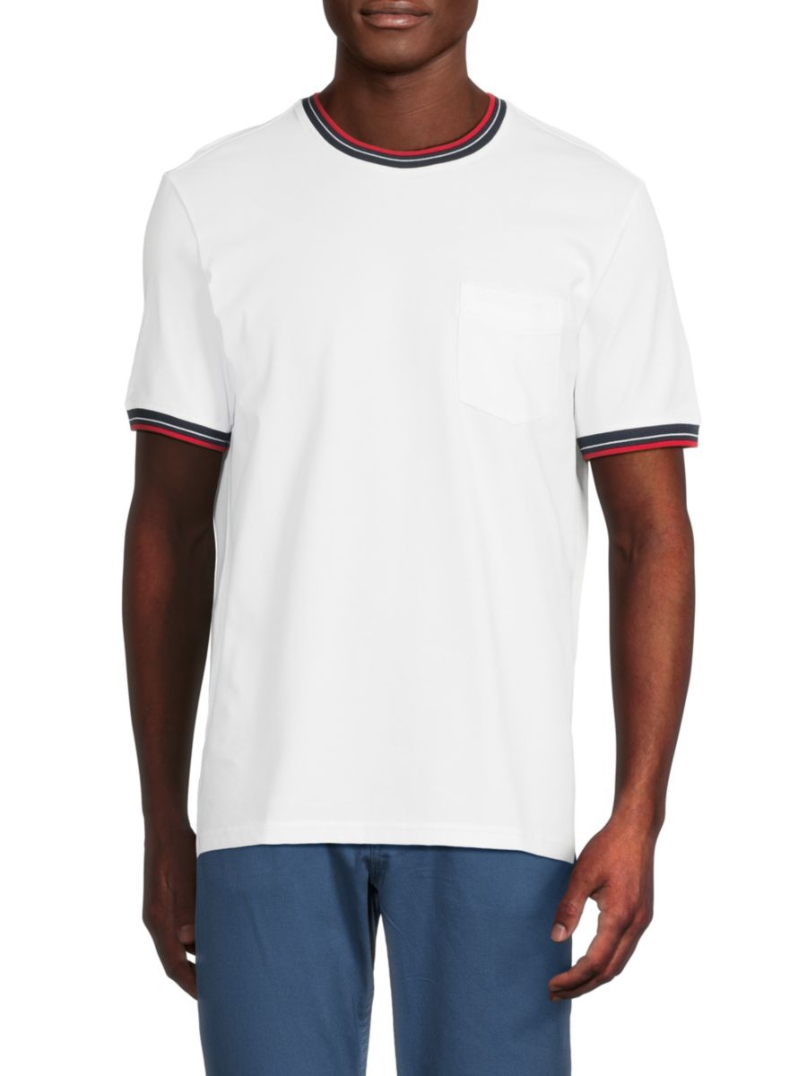 

Футболка Ringer из хлопковой смеси с фирменной надписью Ben Sherman, цвет Bright White