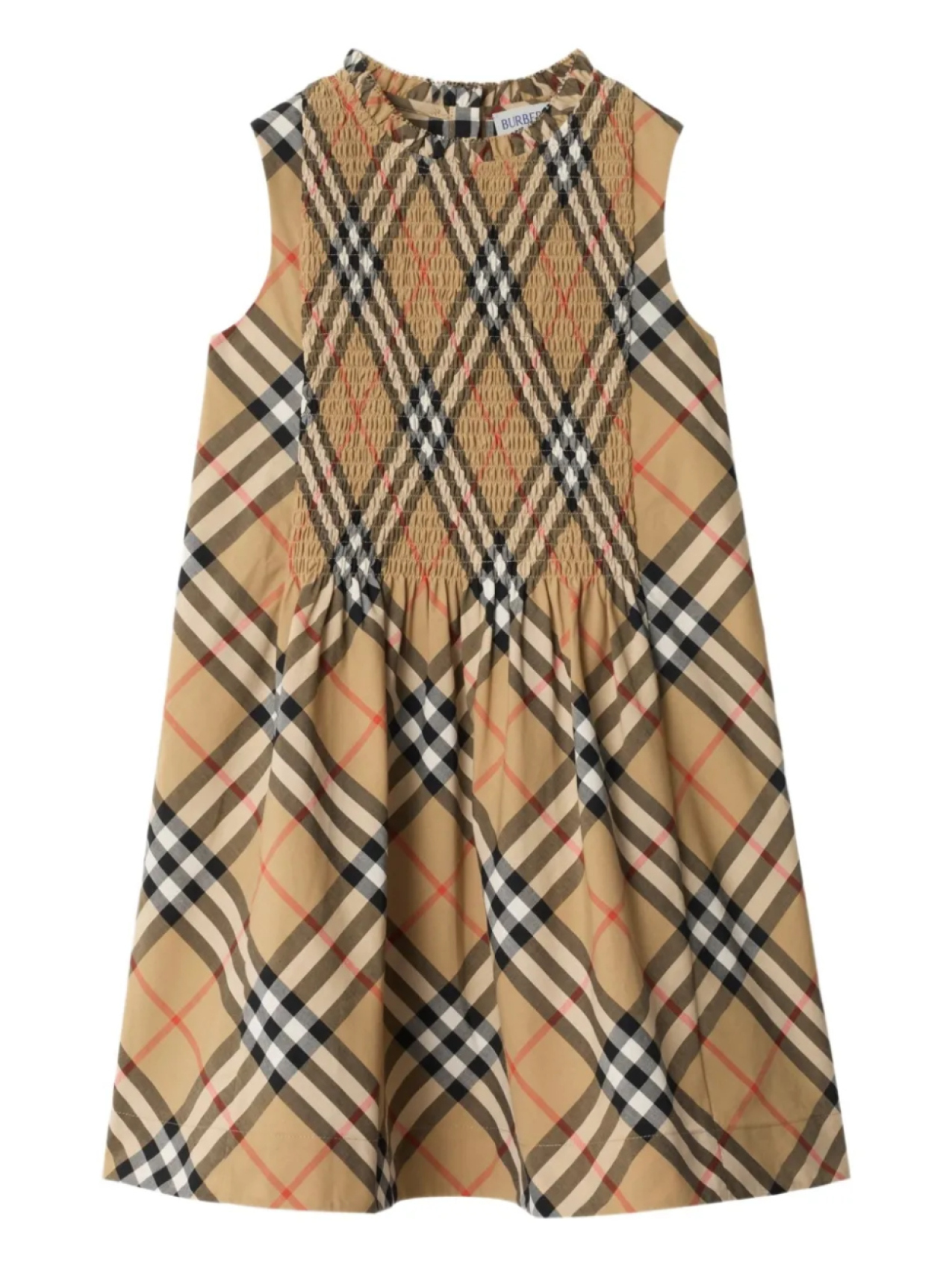 

Платье Burberry Kids из поплина в клетку, нейтральный