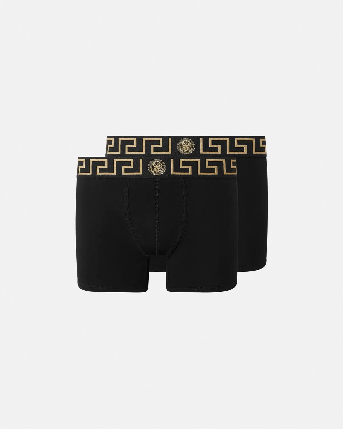 Комплект из двух удлиненных трусов с бордюром Greca VERSACE, черный