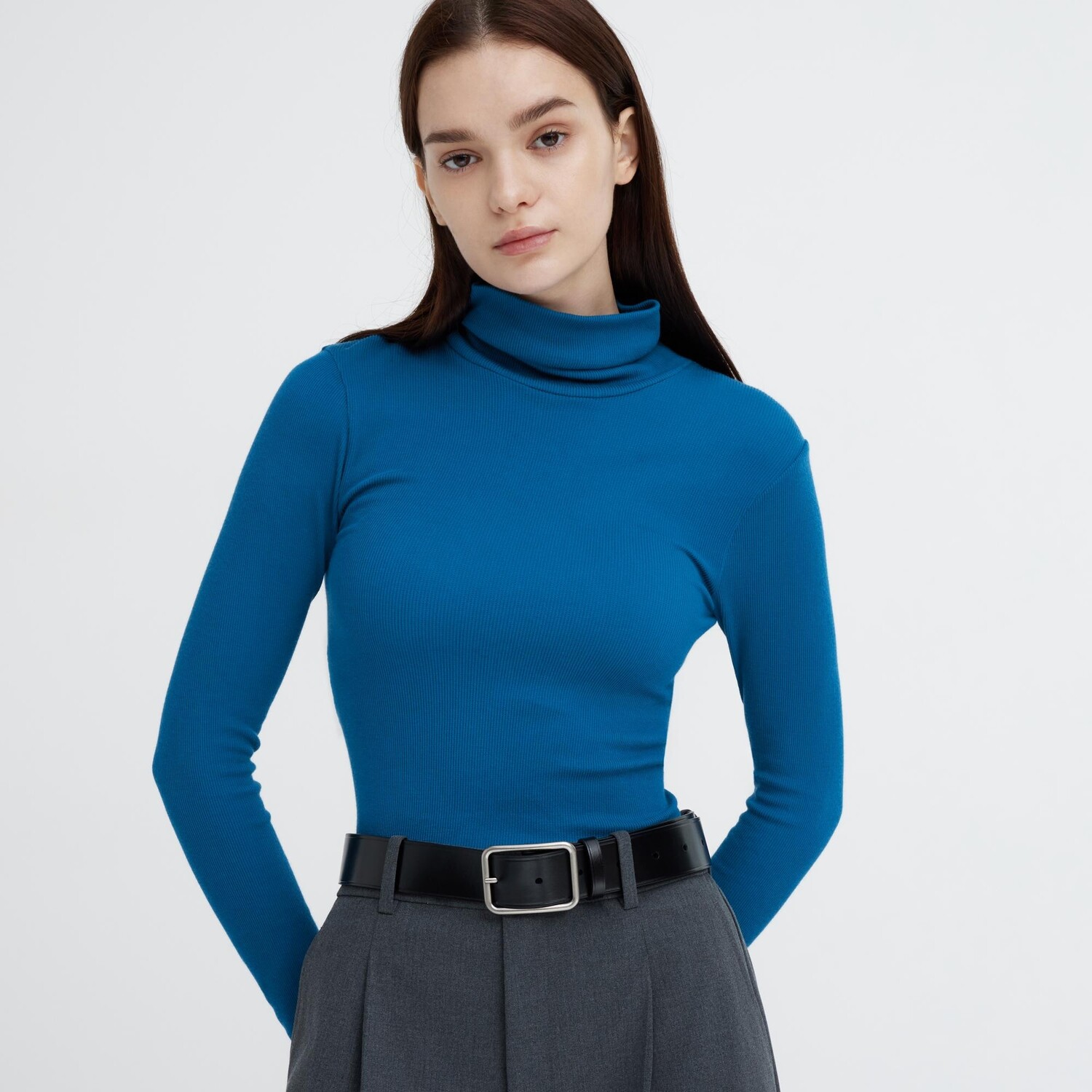 

Водолазка Uniqlo женская в рубчик, синий