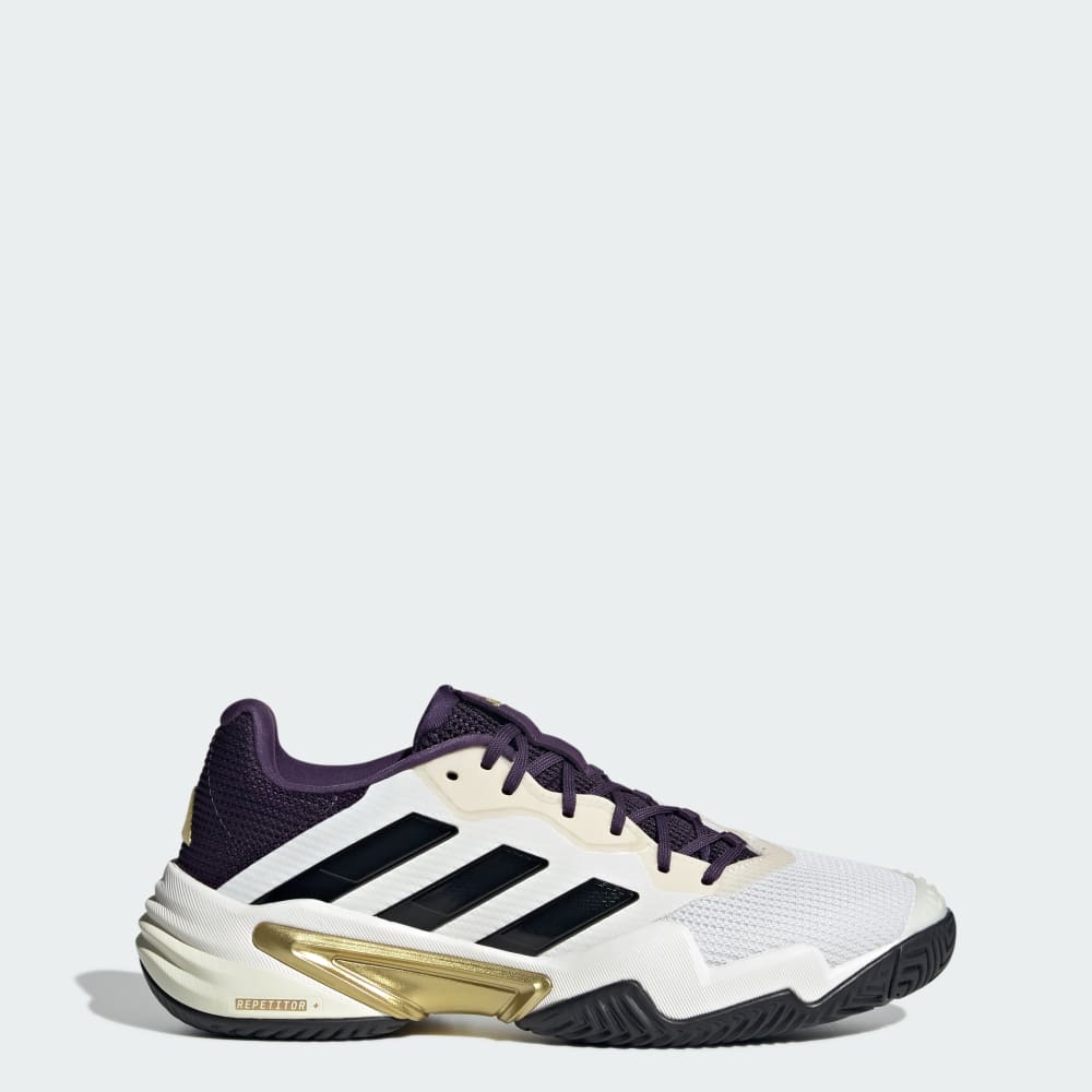 

Кроссовки Adidas Barricade 13 Tennis Shoes, цвет Core White/Core Black/Aurora Plum