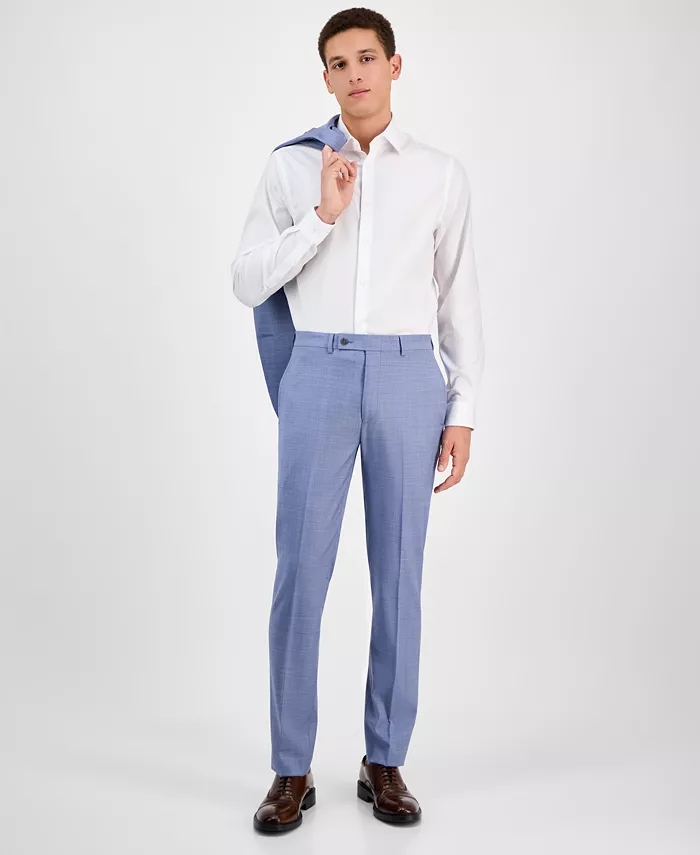 

Мужские классические брюки Slim-Fit из шерстяной ткани с добавлением эластана Calvin Klein, серый
