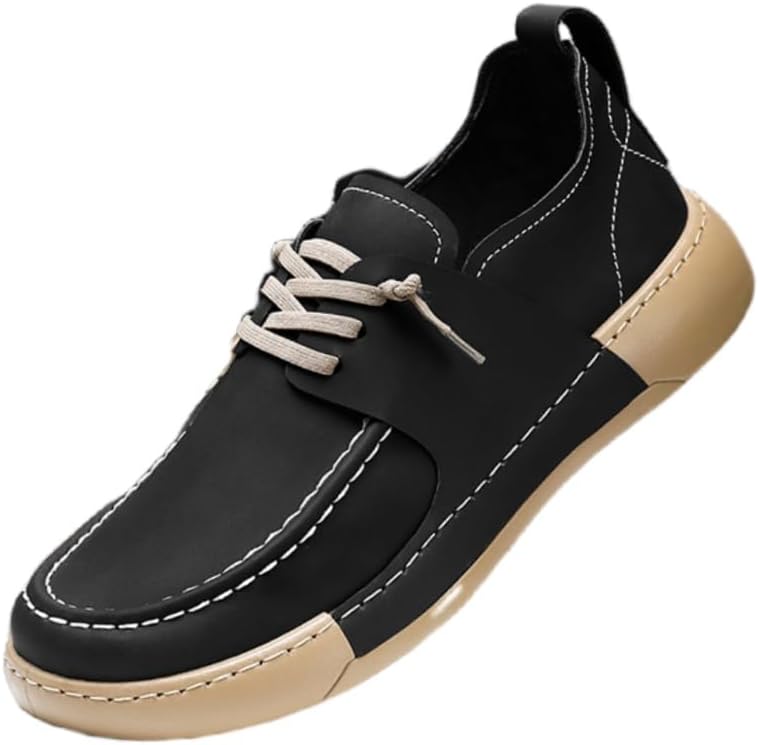 

Мужские лоферы большого размера в ретро-стиле для повседневной и деловой носки - цельный фасон - противоскользящие и прочные - стильные и универсальные Fmshi, черный