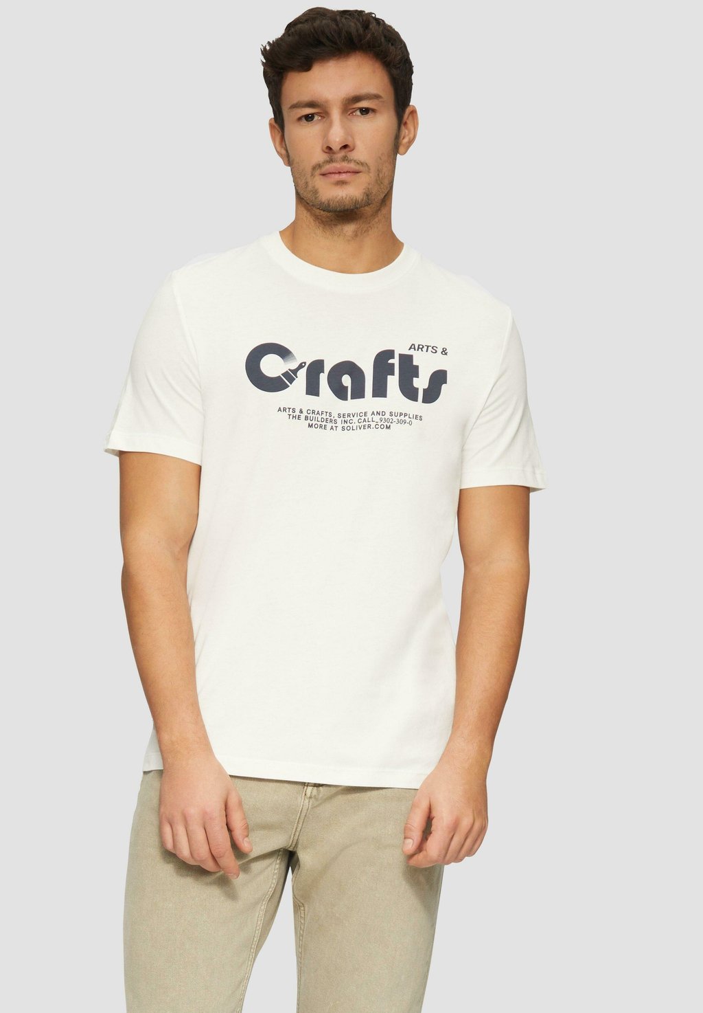 

Футболка с принтом MIT CREW NECK s.Oliver, молочный