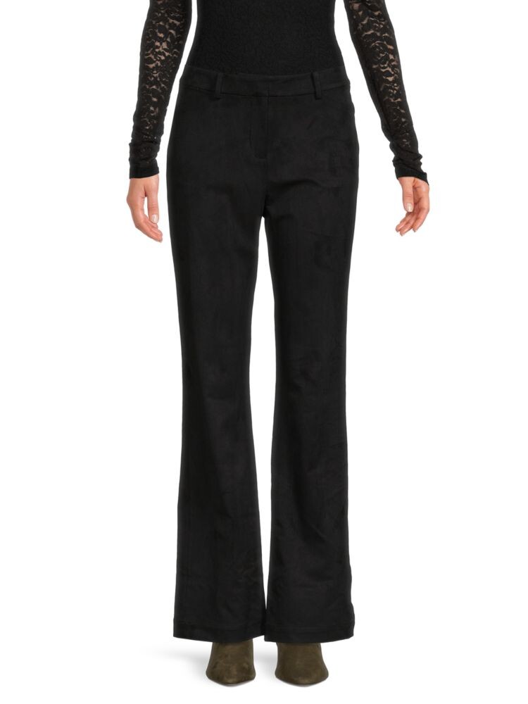 

Брюки-клеш из искусственной замши Donna Karan New York, черный
