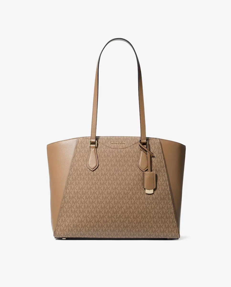 

Сумка-тоут с принтом логотипа Taryn Michael Michael Kors, бежевый