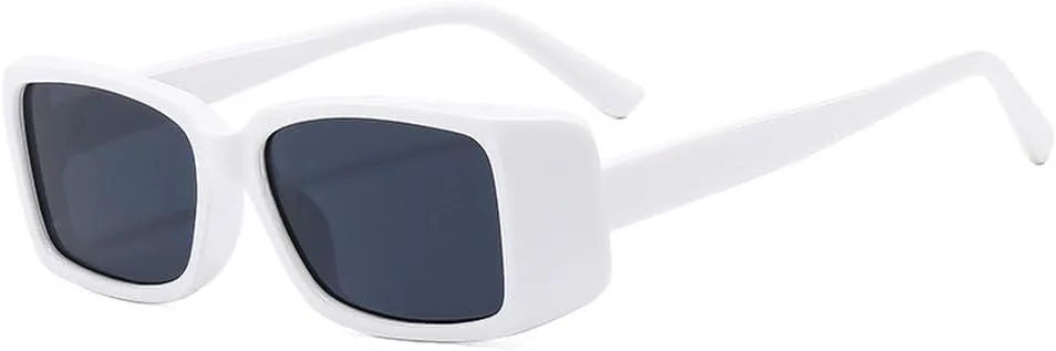 

Элегантные разноцветные солнцезащитные очки для женщин в стиле панк, прямоугольные солнцезащитные очки, защита от ультрафиолета UV400 TKKTLLT, White-black