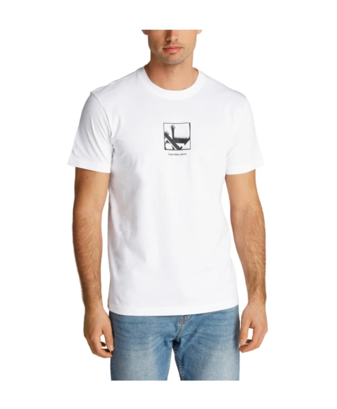 

Футболка с графическим логотипом Calvin Klein, белый