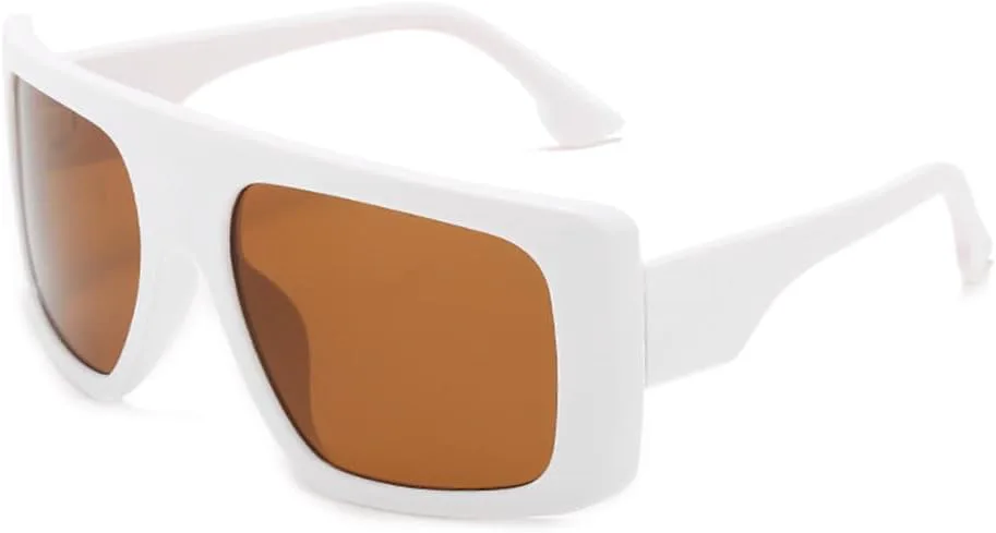 

Модные, стильные, большие панк-солнцезащитные очки для женщин и мужчин, уникальные солнцезащитные очки класса люкс с защитой от УФ-излучения UV400 TYUVIVO, White Tea