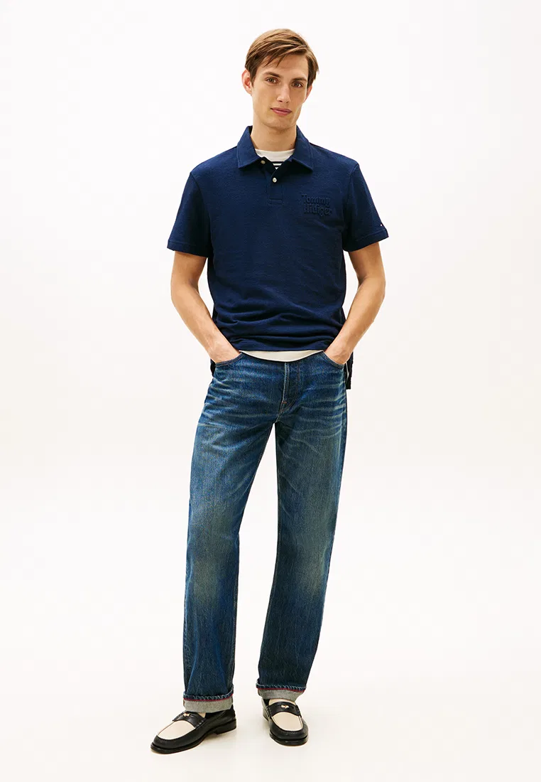 Поло с вышивкой, Reverse Terry, TH Mainline Tommy Hilfiger, темно-синий — фото 4