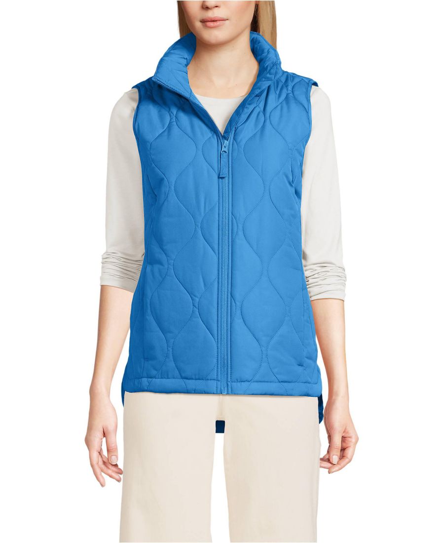 

Женский стеганый утепленный жилет FeatherFree Lands' End, Muted cobalt blue